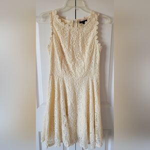 Creame embroidered Mid Dress